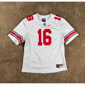 Nike Ohio‎ State Buckeyes #16 Football Jersey White Red Women's Size Large
